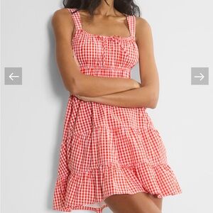 Aritzia Sunday Best Martine Poplin Mini Dress – Red Gingham